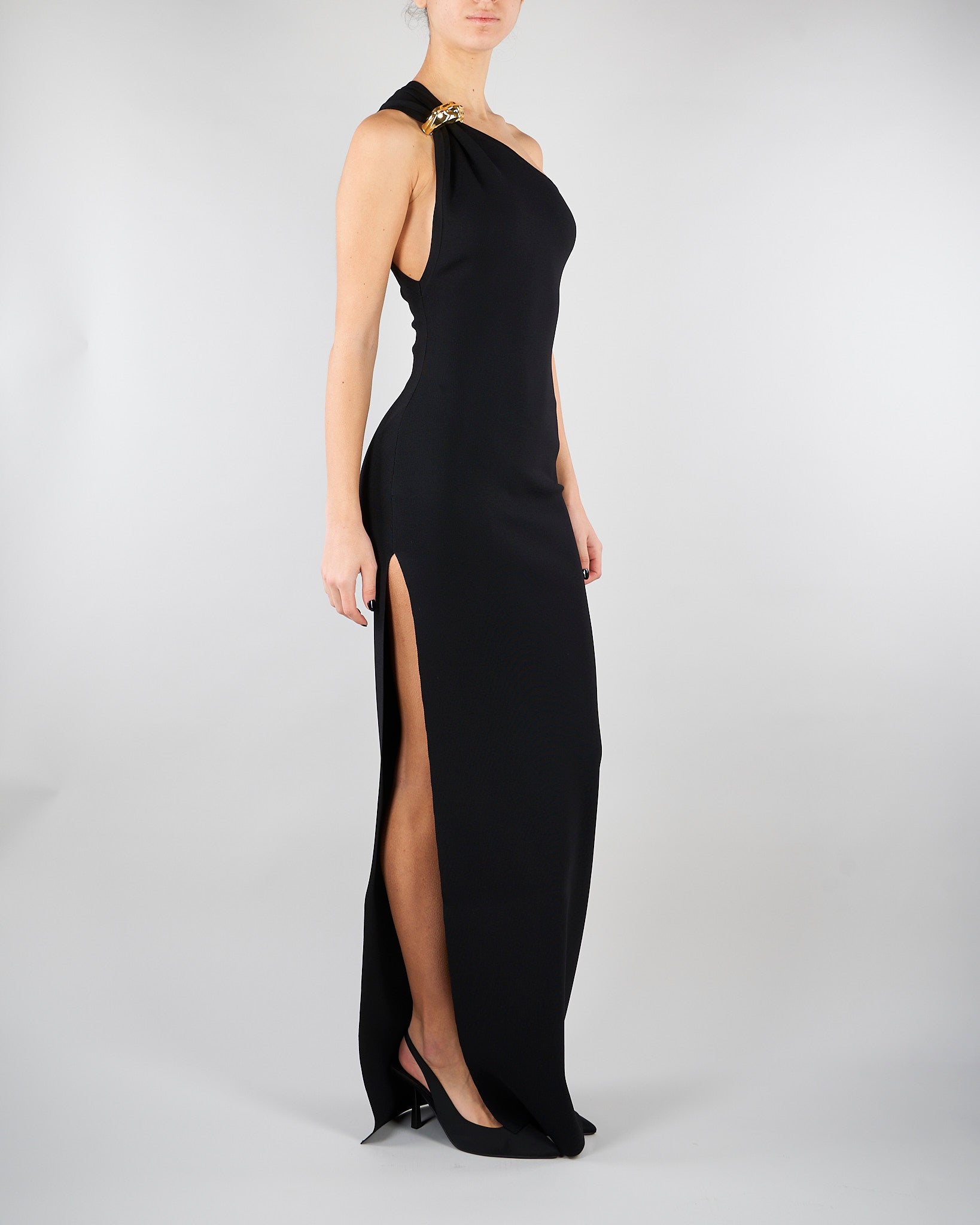Abito Nero Red Carpet in maglia punto stoffa AM43B62E2 110 ELISABETTA FRANCHI 