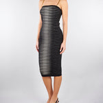 Abito Nero-Burro in maglia con zebra jacquard AM99S61E2 685 ELISABETTA FRANCHI 