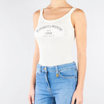Body Avorio in maglia con logo stampato BK81Q61E2 360 ELISABETTA FRANCHI 