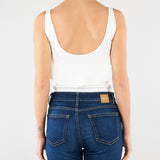 Body Avorio in maglia punto stoffa con volant BK86B62E2 360 ELISABETTA FRANCHI 