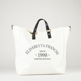Tote Avorio-Nero in canvas BS14A62E2 309 ELISABETTA FRANCHI 