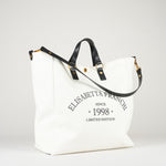 Tote Avorio-Nero in canvas BS14A62E2 309 ELISABETTA FRANCHI 