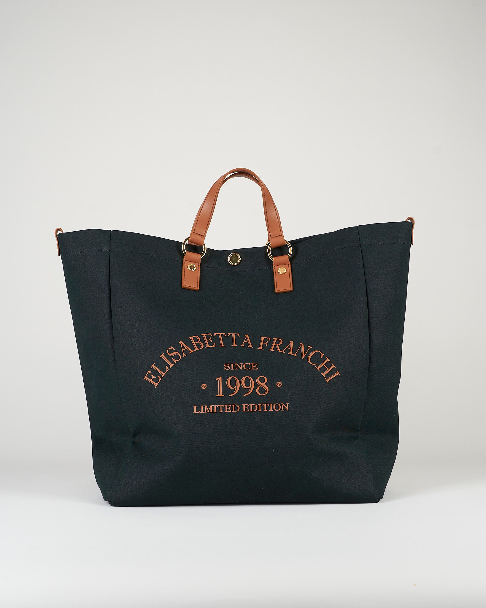 Tote Nero-Cuoio in canvas BS14A62E2 B58 ELISABETTA FRANCHI 