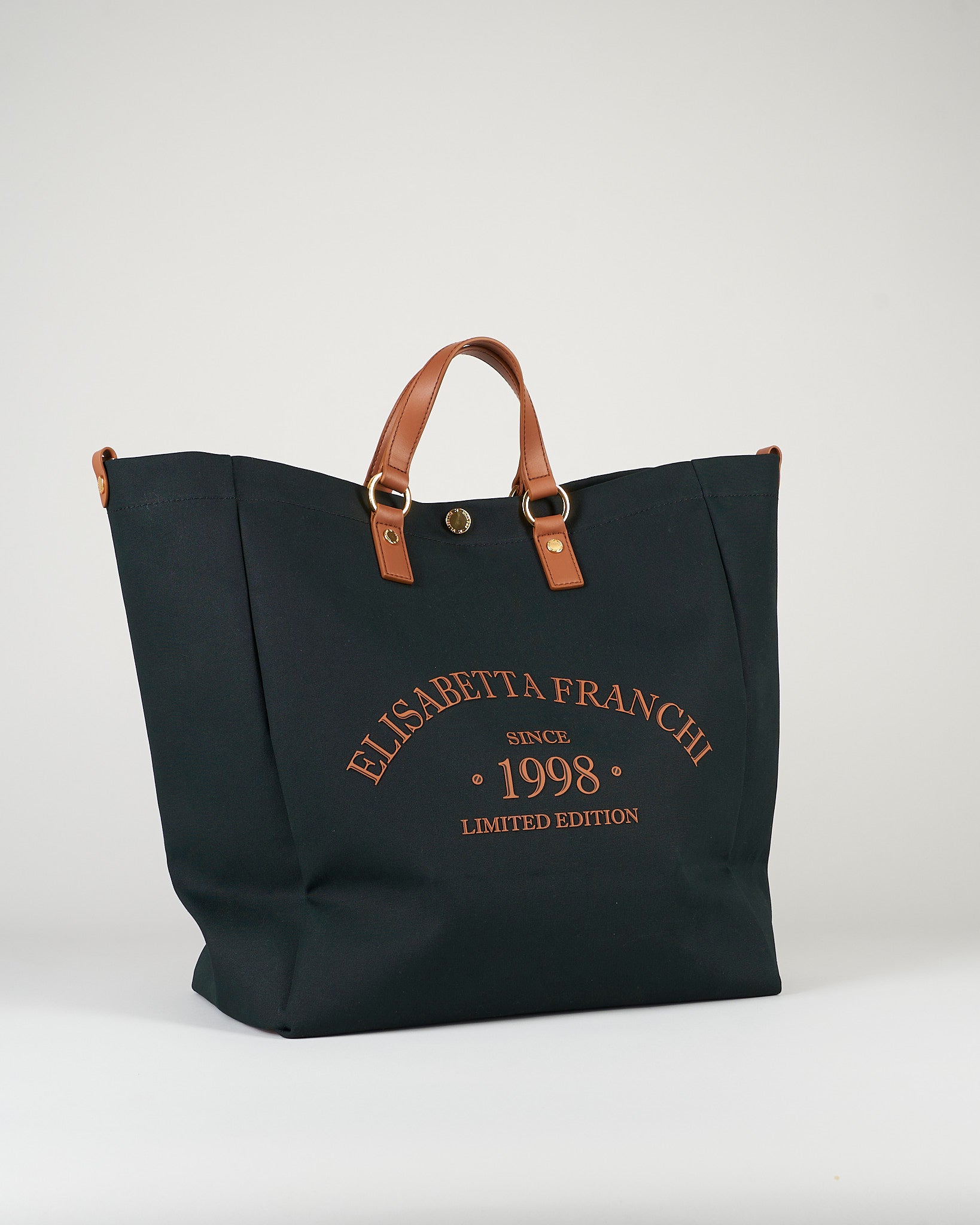 Tote Nero-Cuoio in canvas BS14A62E2 B58 ELISABETTA FRANCHI 