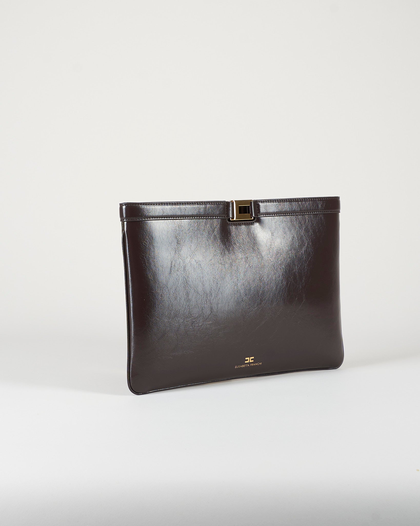 Borsa Dark Chocolate a busta effetto naplak BS18A61E2 EV9 ELISABETTA FRANCHI 