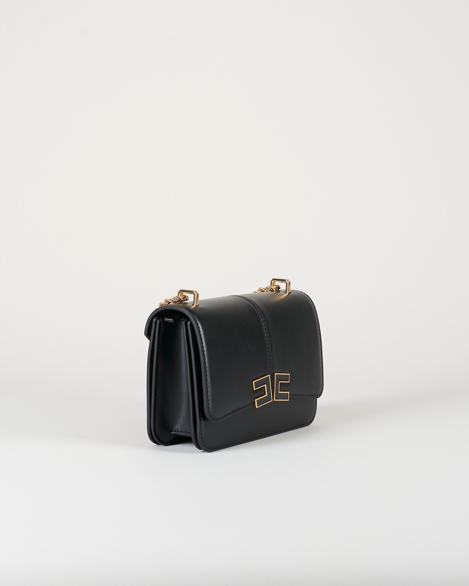 Borsa Nero a tracolla con dettaglio logo BS91A61E2 110 ELISABETTA FRANCHI 