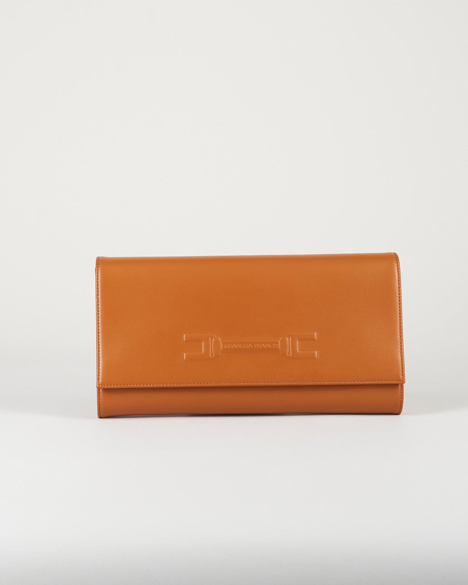 Pouch Cognac con logo embossed BS99A61E2 027 ELISABETTA FRANCHI 