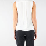 Top Avorio in georgette di viscosa CA13461E2 360 ELISABETTA FRANCHI 