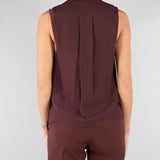 Top Cacao in georgette di viscosa CA13461E2 644 ELISABETTA FRANCHI 