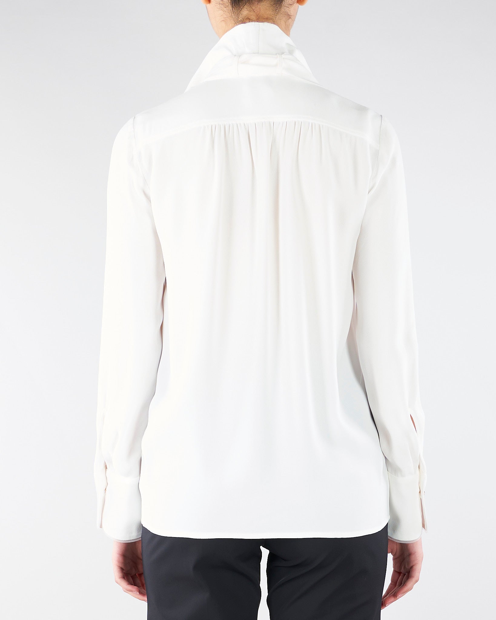 Camicia Avorio in georgette di viscosa con fusciacca CA14661E2 360 ELISABETTA FRANCHI 