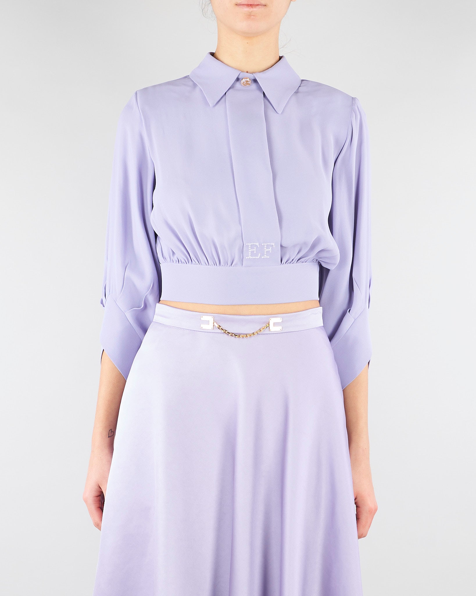Camicia Lilla in georgette con fusciacca CA14761E2 EV7 ELISABETTA FRANCHI 