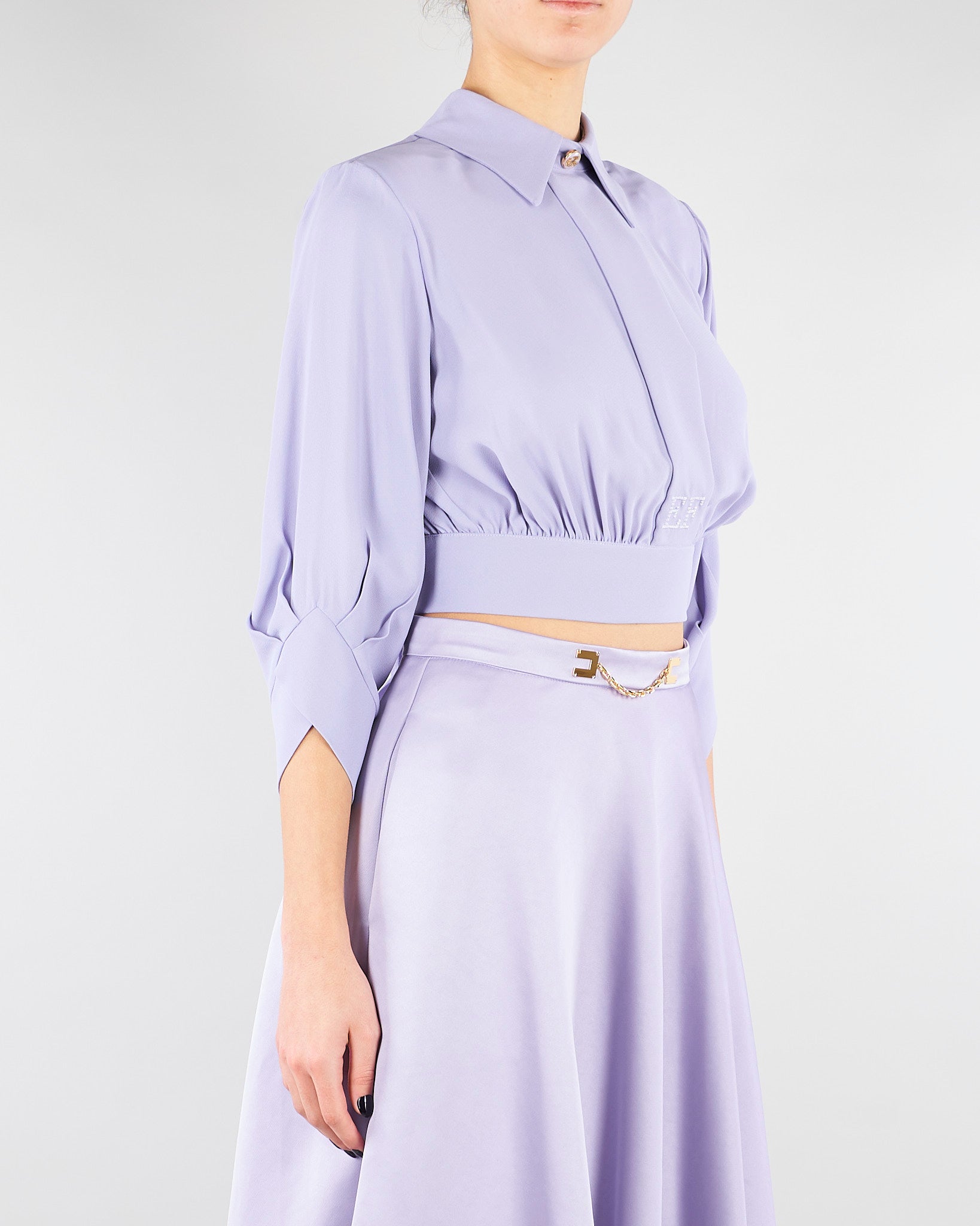 Camicia Lilla in georgette con fusciacca CA14761E2 EV7 ELISABETTA FRANCHI 