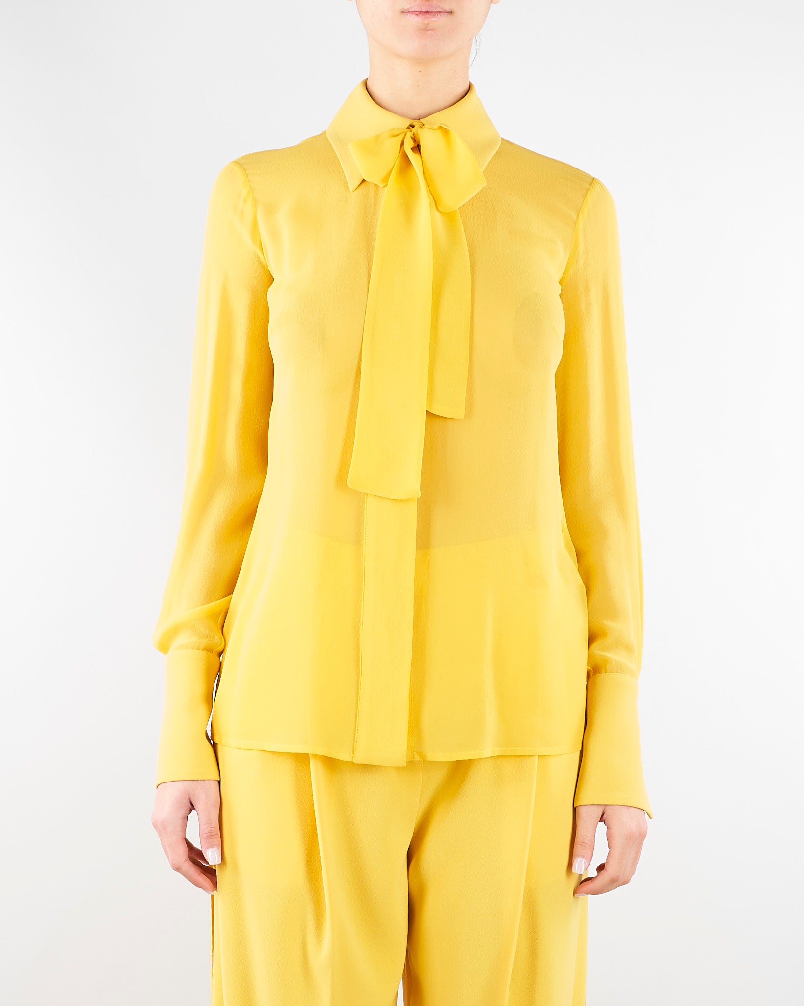 Camicia Sun in georgette e crêpe con fusciacca CA14861E2 EV6 ELISABETTA FRANCHI 