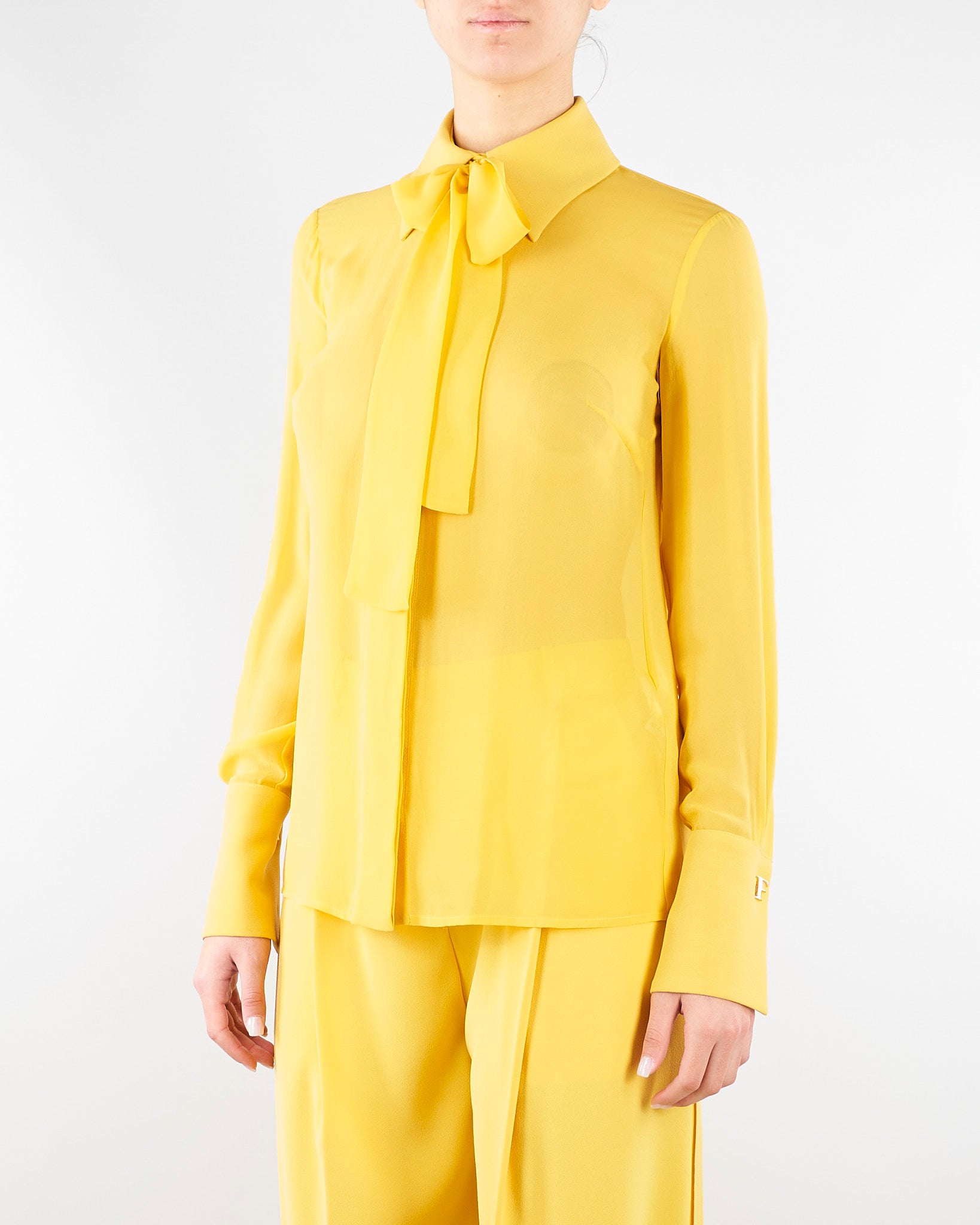 Camicia Sun in georgette e crêpe con fusciacca CA14861E2 EV6 ELISABETTA FRANCHI 