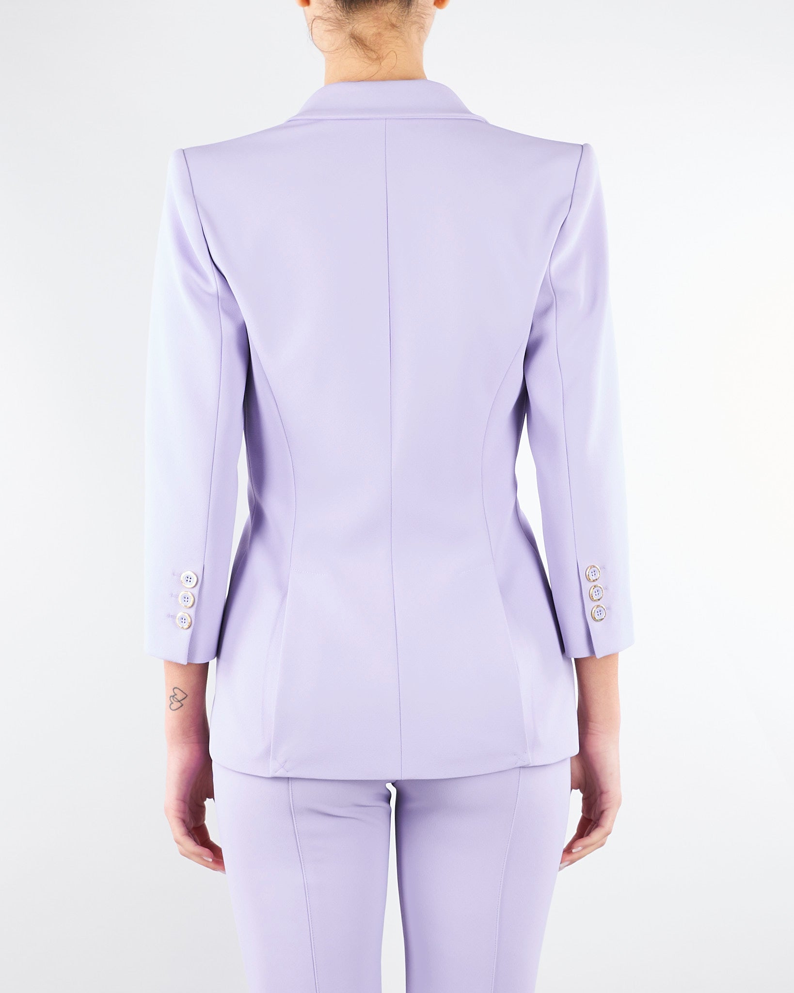 Giacca Lilla in doppio crêpe stretch con dettagli logo GI21561E2 EV7 ELISABETTA FRANCHI 