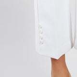 Giacca Avorio in doppio crêpe stretch con motivi a taglio vivo GI21661E2 360 ELISABETTA FRANCHI 