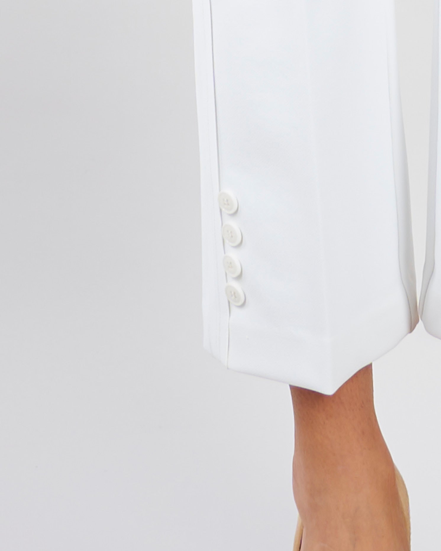 Giacca Avorio in doppio crêpe stretch con motivi a taglio vivo GI21661E2 360 ELISABETTA FRANCHI 
