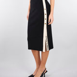 Gonna in maglia con bande in viscosa lucida GK27S61E2 685 ELISABETTA FRANCHI 