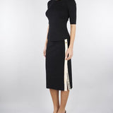 Gonna in maglia con bande in viscosa lucida GK27S61E2 685 ELISABETTA FRANCHI 