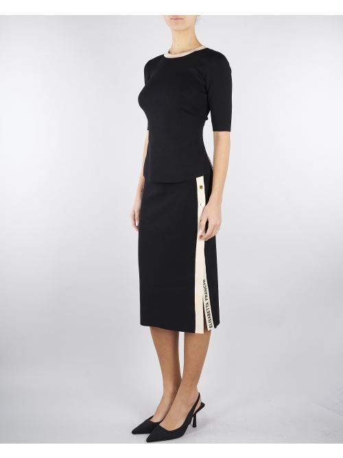 Gonna in maglia con bande in viscosa lucida GK27S61E2 685 ELISABETTA FRANCHI 