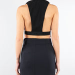 Gilet Nero-Burro cropped bicolor GL00161E2 685 ELISABETTA FRANCHI 
