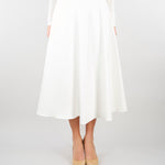 Gonna Avorio in duchesse con logo gioiello GO15661E2 360 ELISABETTA FRANCHI 