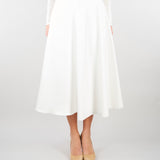 Gonna Avorio in duchesse con logo gioiello GO15661E2 360 ELISABETTA FRANCHI 