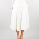 Gonna Avorio in duchesse con logo gioiello GO15661E2 360 ELISABETTA FRANCHI 