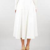 Gonna Avorio in duchesse con logo gioiello GO15661E2 360 ELISABETTA FRANCHI 