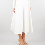 Gonna Avorio in duchesse con logo gioiello GO15661E2 360 ELISABETTA FRANCHI 