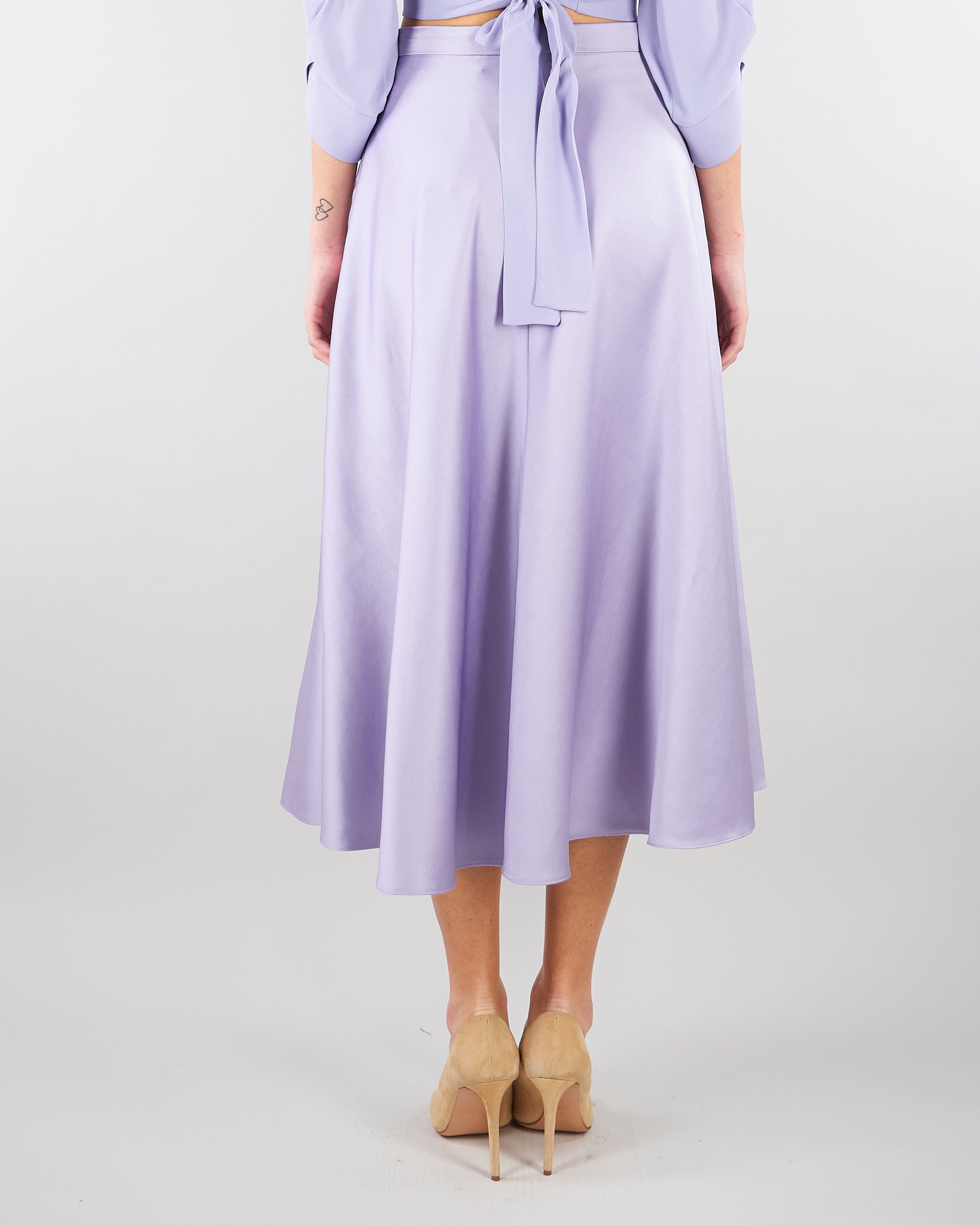 Gonna Lilla in duchesse con logo gioiello GO15661E2 EV7 ELISABETTA FRANCHI 