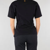 T-shirt Nero con bottoni gold MA00461E2 110 ELISABETTA FRANCHI 