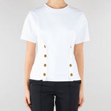 T-shirt Gesso con bottoni gold MA00461E2 270 ELISABETTA FRANCHI 