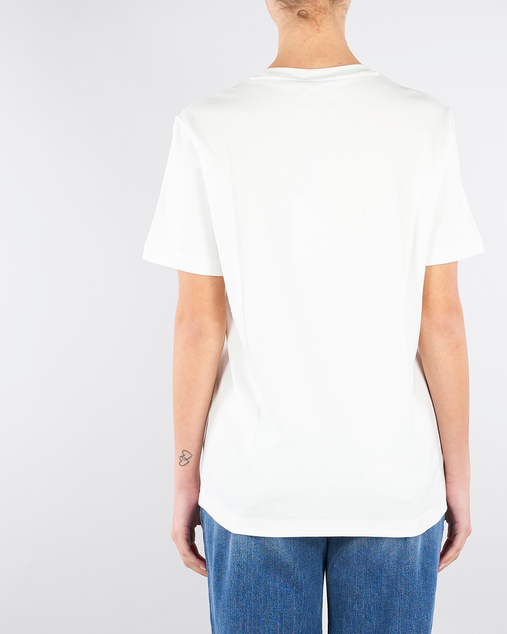 T-shirt Gesso con ricamo logo MA68P61E2 270 ELISABETTA FRANCHI 