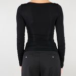 Maglia Nero in jersey con dettaglio gioiello MD02962E2 110 ELISABETTA FRANCHI 