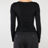 Maglia Nero in jersey con dettaglio gioiello MD02962E2 110 ELISABETTA FRANCHI 