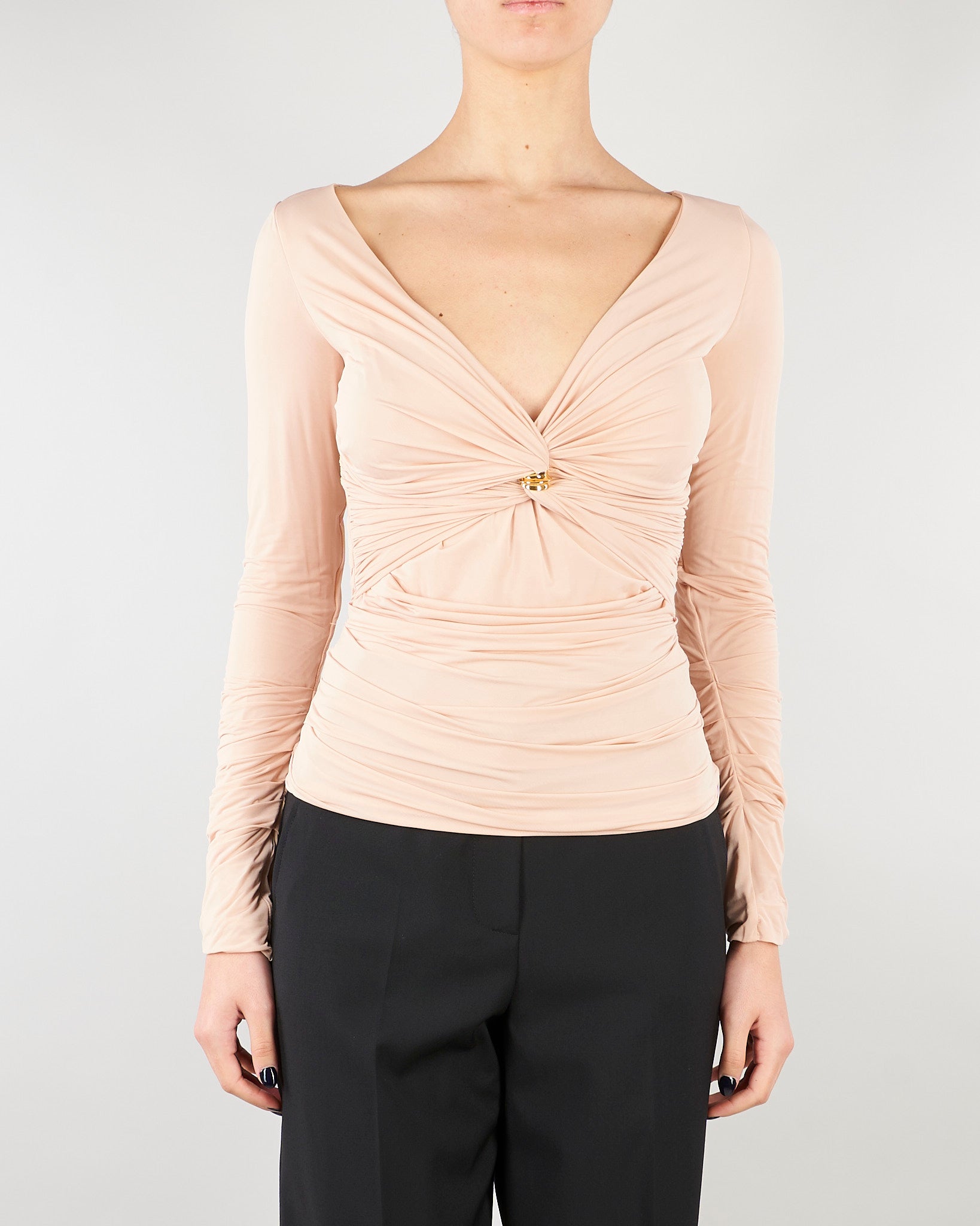 Maglia Nude in jersey con dettaglio gioiello MD02962E2 EA1 ELISABETTA FRANCHI 