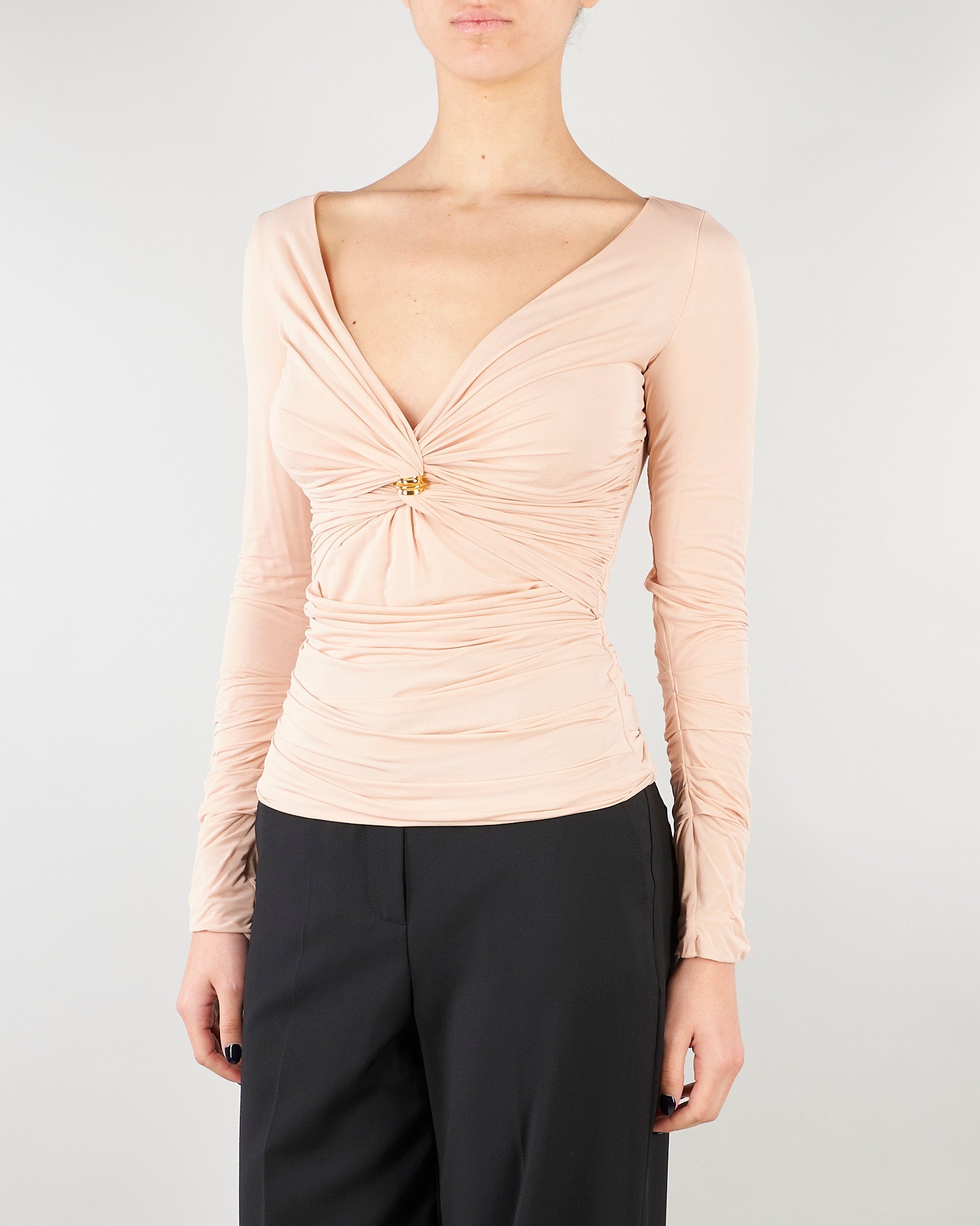 Maglia Nude in jersey con dettaglio gioiello MD02962E2 EA1 ELISABETTA FRANCHI 