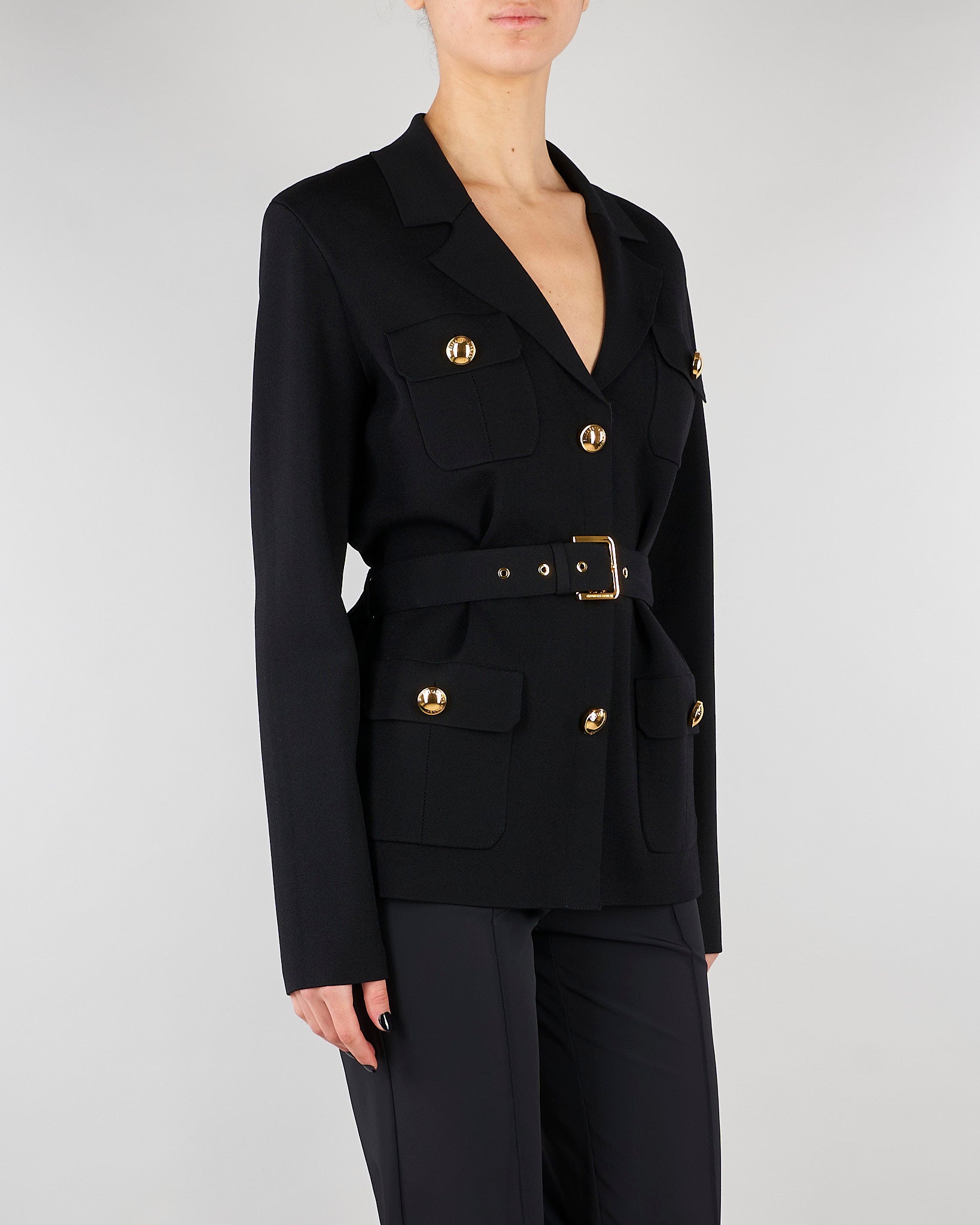 Giacca Nero in maglia punto stoffa MK10B62E2 110 ELISABETTA FRANCHI 