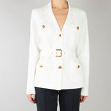 Giacca Avorio in maglia punto stoffa MK10B62E2 360 ELISABETTA FRANCHI 