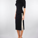 Top Nero-Burro in maglia con bande in viscosa lucida MK67S61E2 685 ELISABETTA FRANCHI 