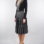 Top Nero-Burro in maglia con bande a righe MK78S61E2 685 ELISABETTA FRANCHI 