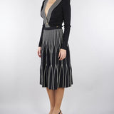 Top Nero-Burro in maglia con bande a righe MK78S61E2 685 ELISABETTA FRANCHI 