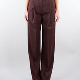 Pantaloni Cacao in fresco lana con placca gioiello PA15761E2 644 ELISABETTA FRANCHI 