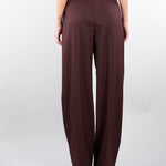 Pantaloni Cacao in fresco lana con placca gioiello PA15761E2 644 ELISABETTA FRANCHI 