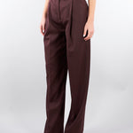 Pantaloni Cacao in fresco lana con placca gioiello PA15761E2 644 ELISABETTA FRANCHI 