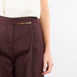 Pantaloni Cacao in fresco lana con placca gioiello PA15761E2 644 ELISABETTA FRANCHI 