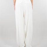 Pantaloni Avorio in crêpe leggero con logo charm PA16761E2 360 ELISABETTA FRANCHI 