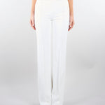 Pantaloni Avorio in doppio crêpe stretch con logo ricamato PA17161E2 360 ELISABETTA FRANCHI 