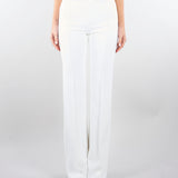 Pantaloni Avorio in doppio crêpe stretch con logo ricamato PA17161E2 360 ELISABETTA FRANCHI 